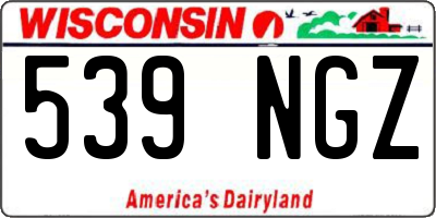 WI license plate 539NGZ