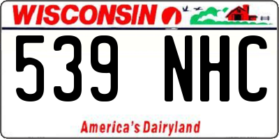 WI license plate 539NHC