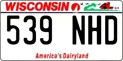 WI license plate 539NHD