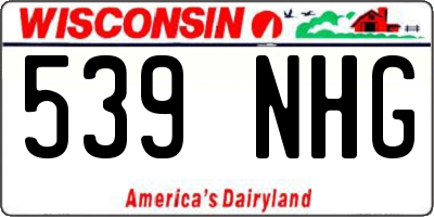 WI license plate 539NHG