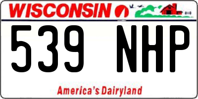 WI license plate 539NHP