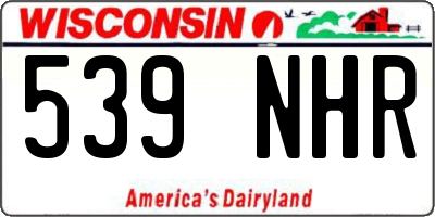 WI license plate 539NHR