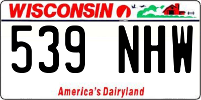 WI license plate 539NHW