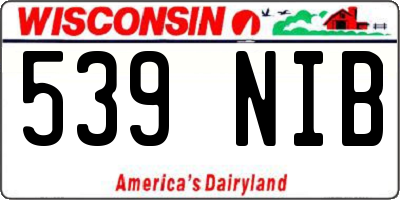 WI license plate 539NIB