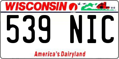 WI license plate 539NIC