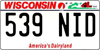 WI license plate 539NID