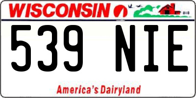 WI license plate 539NIE