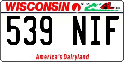 WI license plate 539NIF
