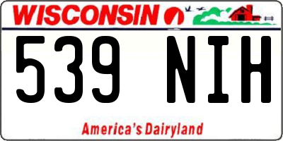 WI license plate 539NIH