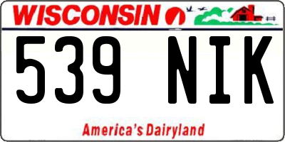 WI license plate 539NIK