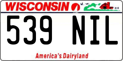 WI license plate 539NIL