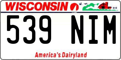 WI license plate 539NIM