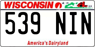 WI license plate 539NIN