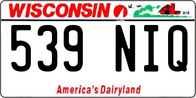 WI license plate 539NIQ