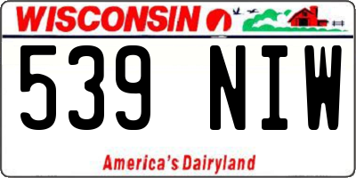 WI license plate 539NIW
