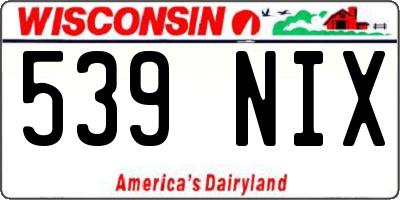 WI license plate 539NIX