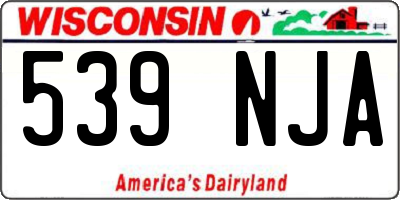 WI license plate 539NJA