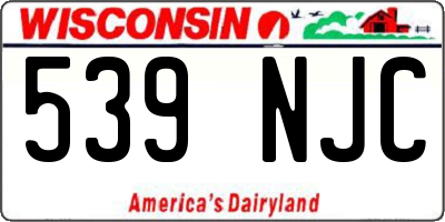 WI license plate 539NJC