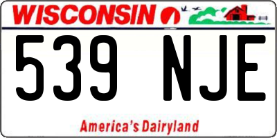 WI license plate 539NJE