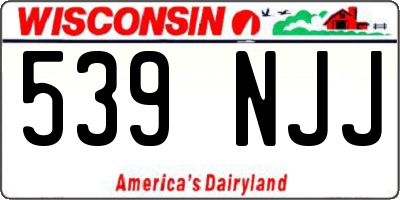 WI license plate 539NJJ