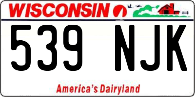 WI license plate 539NJK