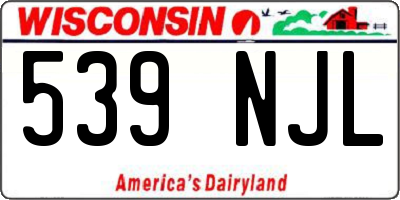 WI license plate 539NJL