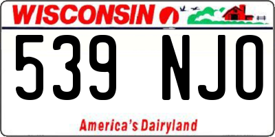 WI license plate 539NJO