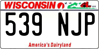 WI license plate 539NJP