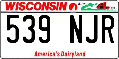 WI license plate 539NJR