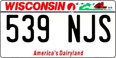 WI license plate 539NJS