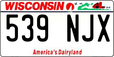 WI license plate 539NJX