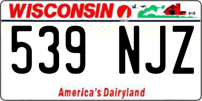 WI license plate 539NJZ