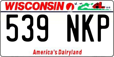 WI license plate 539NKP