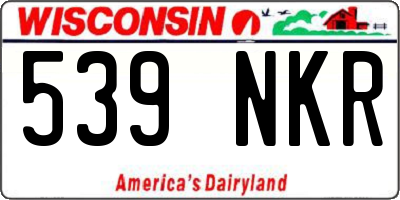 WI license plate 539NKR