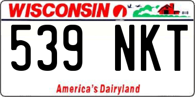 WI license plate 539NKT