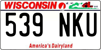 WI license plate 539NKU