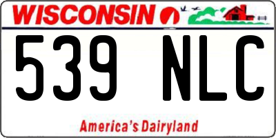WI license plate 539NLC