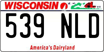WI license plate 539NLD