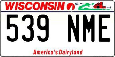 WI license plate 539NME