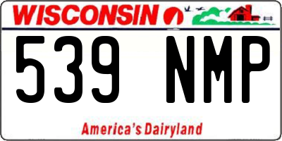 WI license plate 539NMP