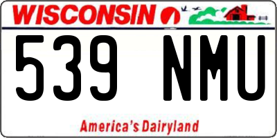 WI license plate 539NMU