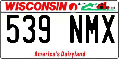 WI license plate 539NMX