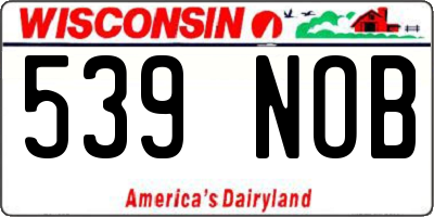 WI license plate 539NOB