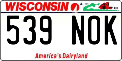 WI license plate 539NOK
