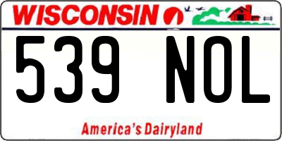 WI license plate 539NOL
