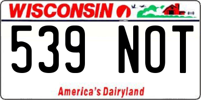 WI license plate 539NOT