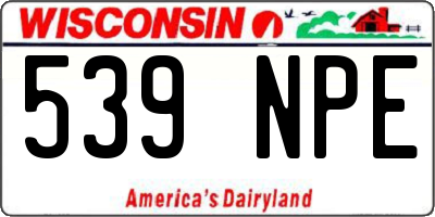 WI license plate 539NPE
