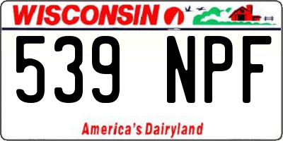 WI license plate 539NPF