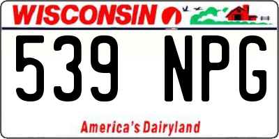 WI license plate 539NPG