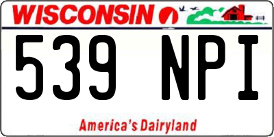 WI license plate 539NPI